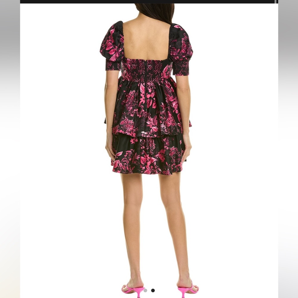NWT Alice + Olivia Emmalou Tiered Puff Sleeve Mini Dress - Picture 5 of 13